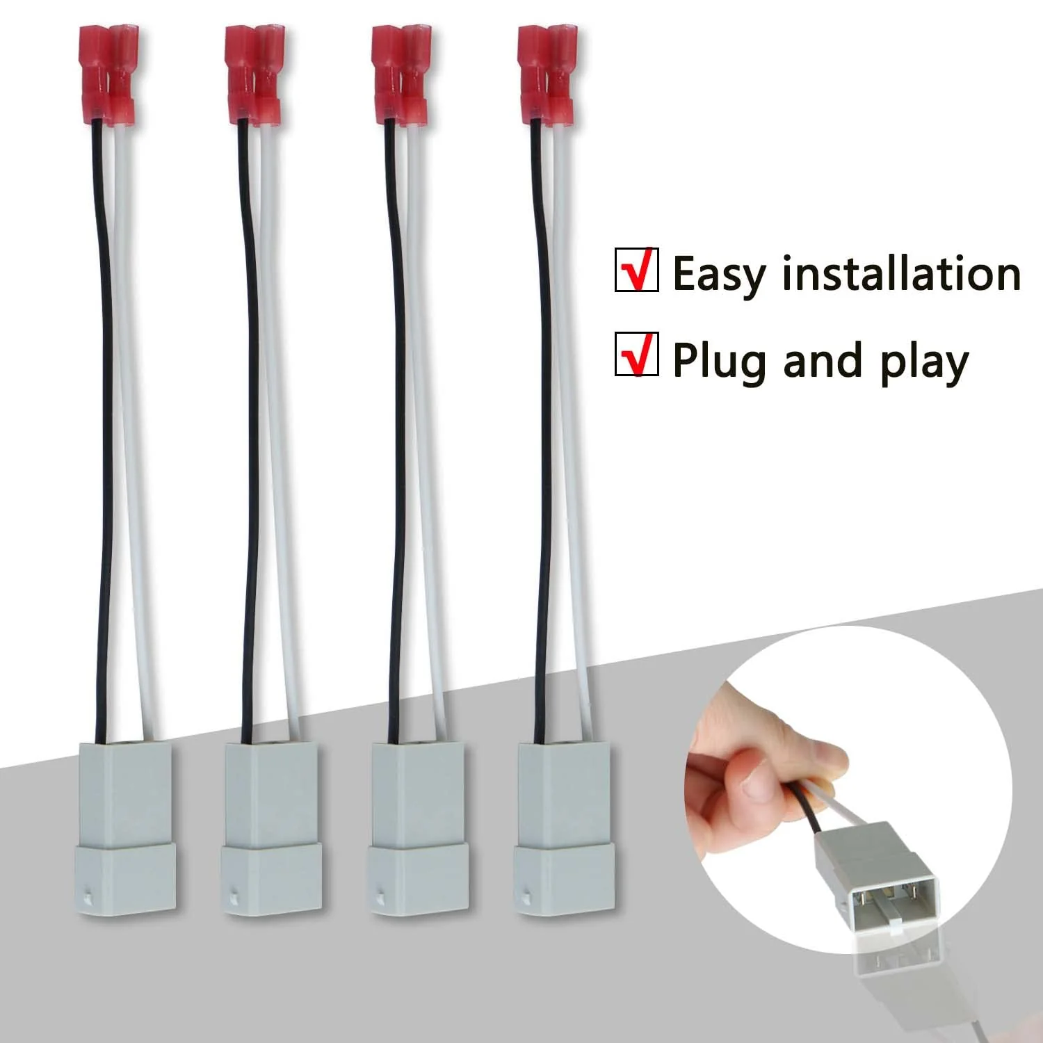 4 Pack Speaker Harness Replacement for Honda Accord Civic CRV Acura CL TL RL Integra Models Front Rear Door Speaker Wiring Harness Adapter 72-7800 - Door Speaker Replacement - Image 4