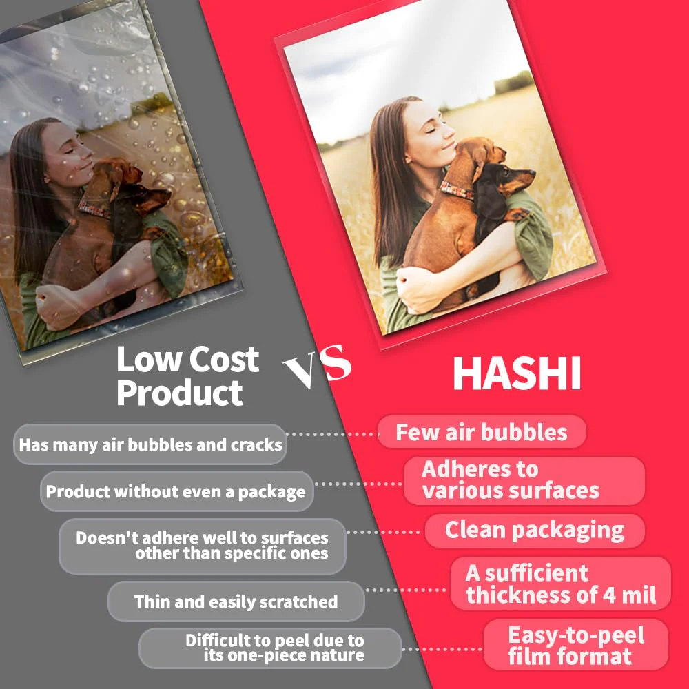 No Heat Laminating Sheets Self Sealing 8.7 x 12.2 Inch, 20 Pack, 4mil Thickness, Transparent, No Machine Self Adhesive Laminating Sheets, Protect documents and Photos [Letter Size] by HA SHI Letter Sizes 20 Sheets (Letter Size, 9x12 Inch) Transparent - Image 3